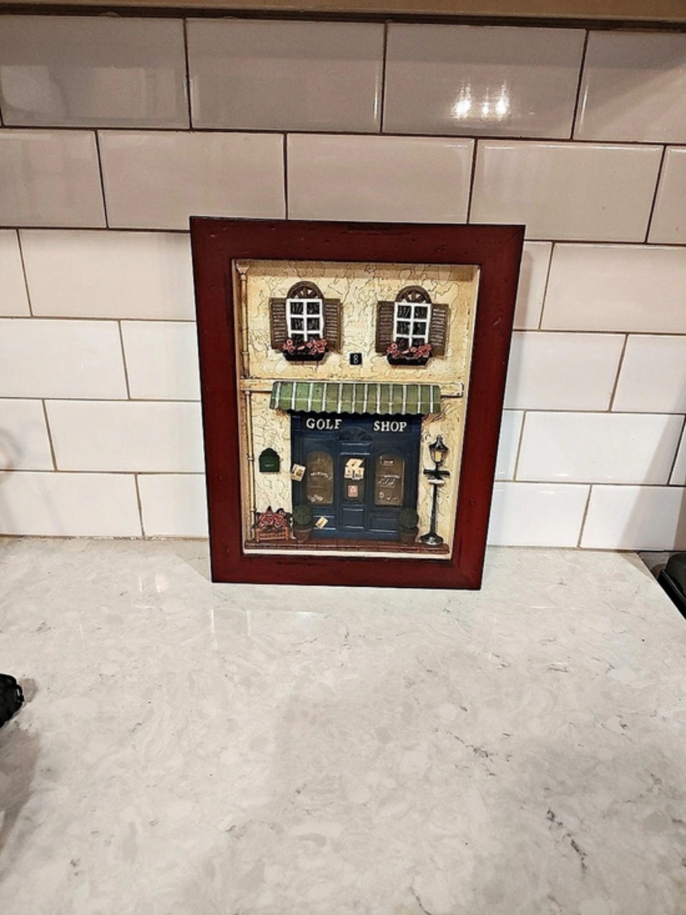 Vintage Diorama Shadow Box 3D Display Wall Hanging Decor Golf Shop 10"x13"